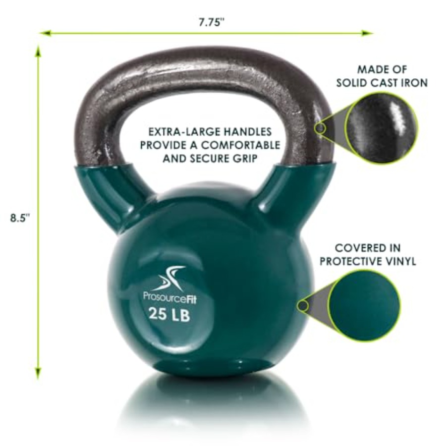 비닐 코팅 주철 케틀벨, 전신 피트니스 운동용, 블랙  - Kettlebell 리뷰 및 가격